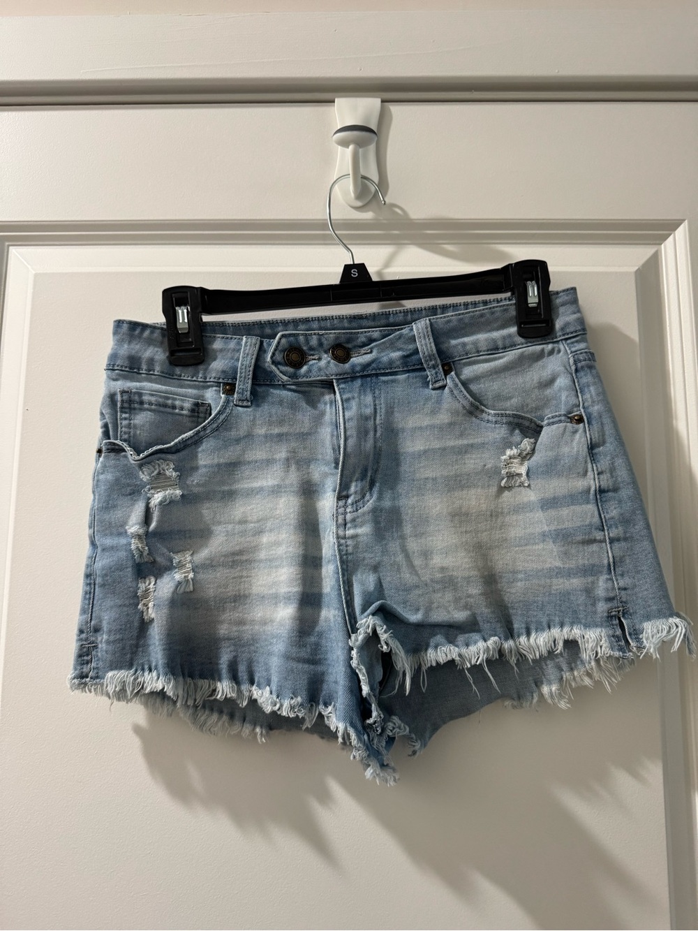 Light Wash Distressed Denim Women’s Shorts